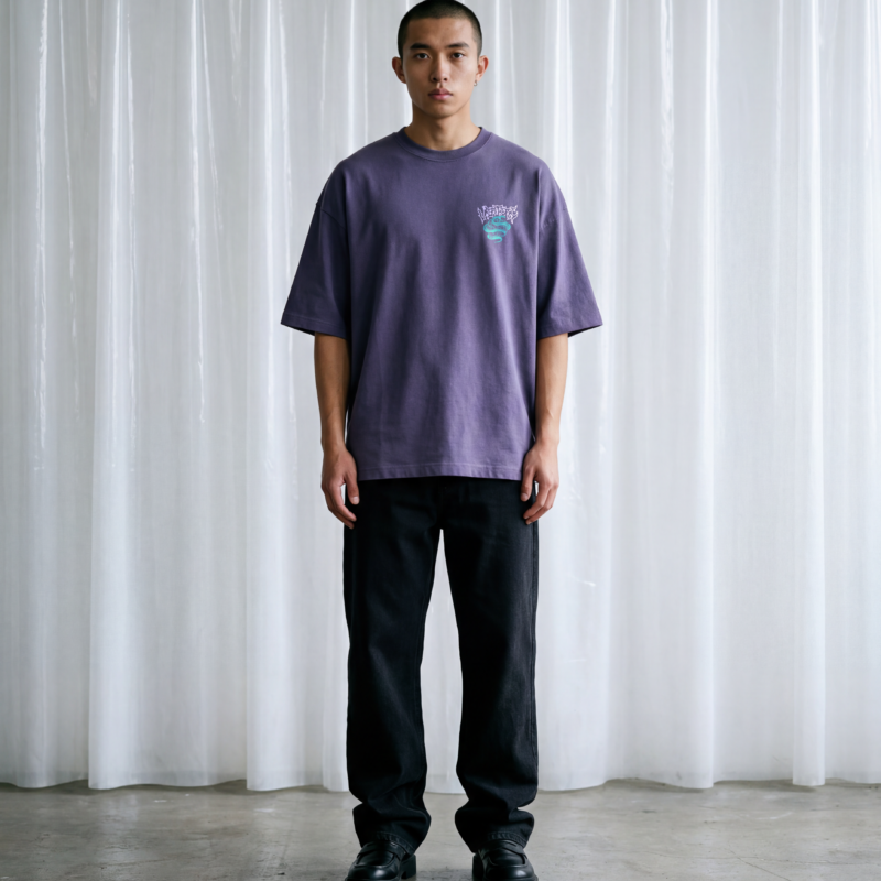 quantra t shirt purple front (2)